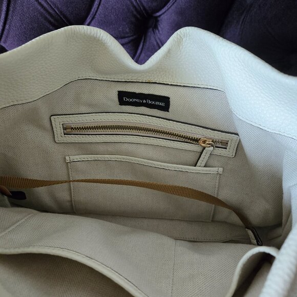 Dooney & Bourke Pebble Leather Small Logo LockSac White - Picture 3 of 4
